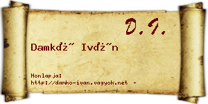 Damkó Iván névjegykártya